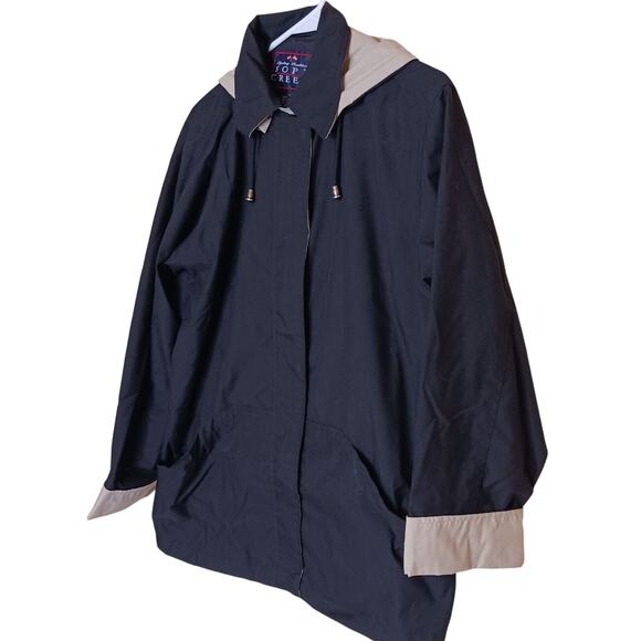 Sope Creek Mens L Black Hooded Jacket Full Zip Pockets Outdoor Hiking Raincoat - Picture 5 of 9